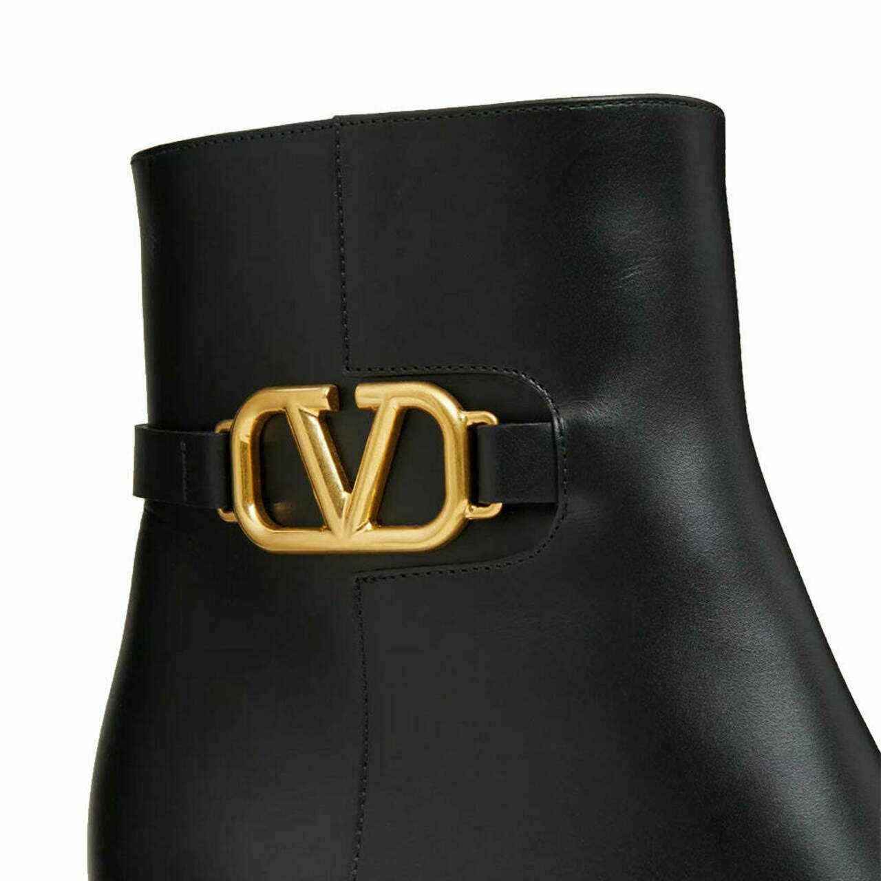 Valentino Garavani VLogo Calfskin Ankle Boot 75mm Black