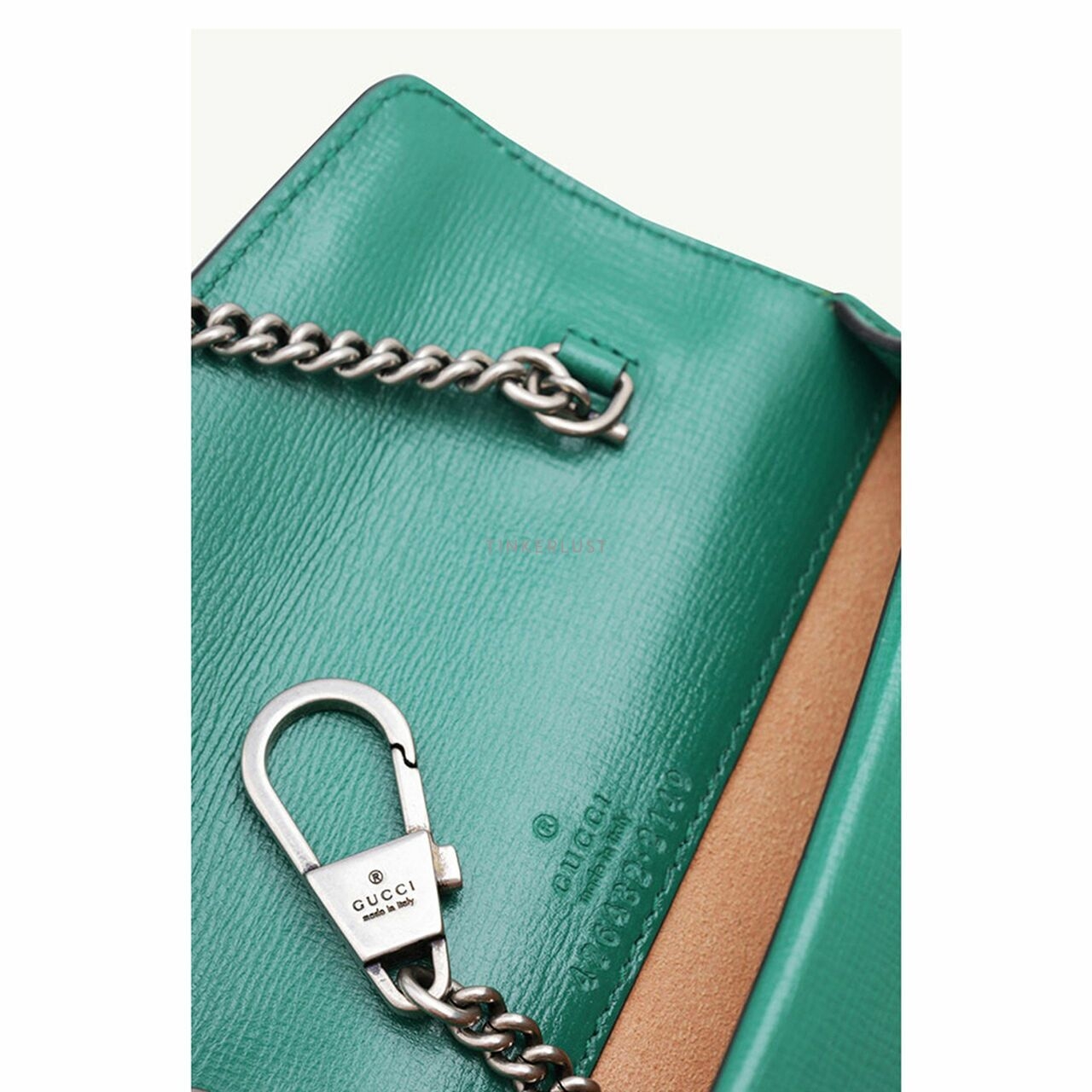 Gucci Super Mini Dionysus Chain Shoulder Bag in Green/Dark Green