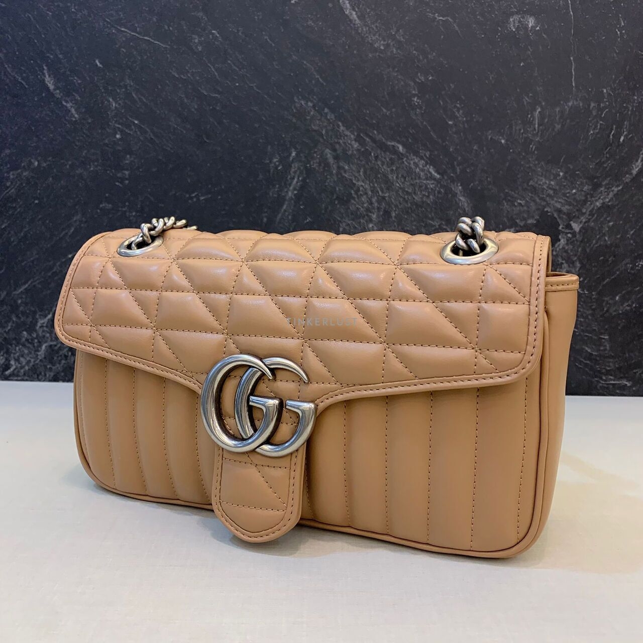 Gucci Small Marmont Aria Geometrical Nude 2022 Shoulder Bag