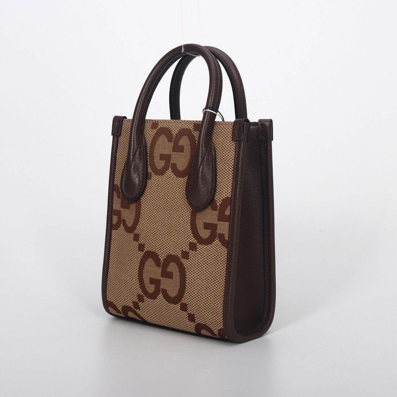 Gucci Monogram Jumbo GG Mini Vertical Tote Brown