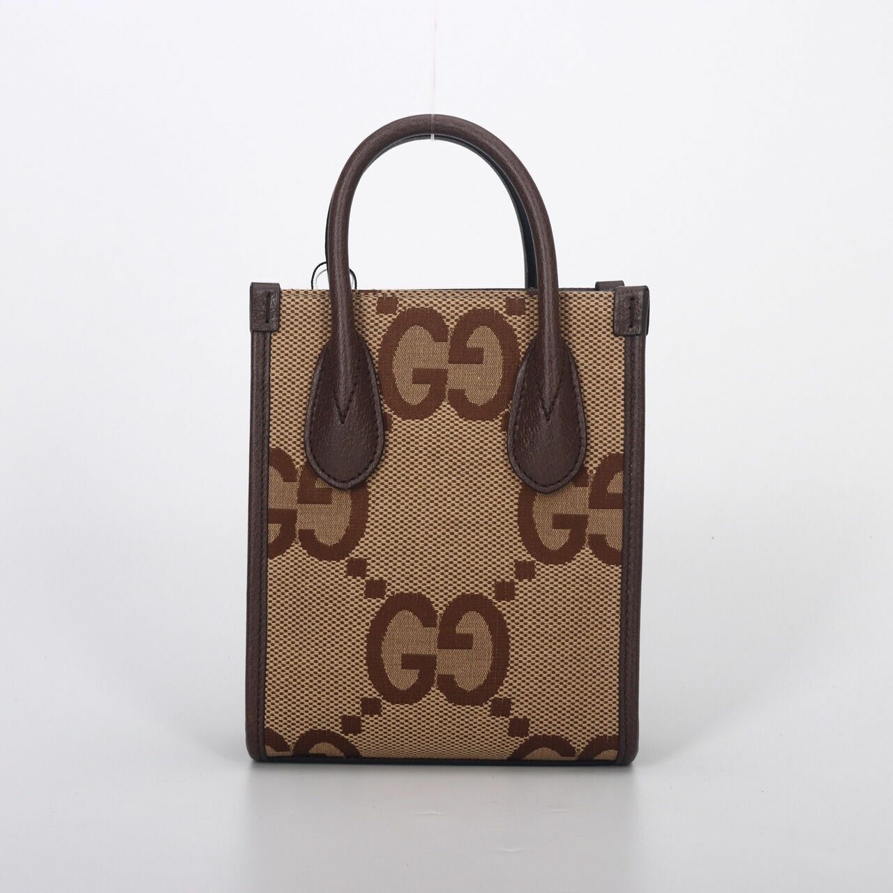 Gucci Monogram Jumbo GG Mini Vertical Tote Brown