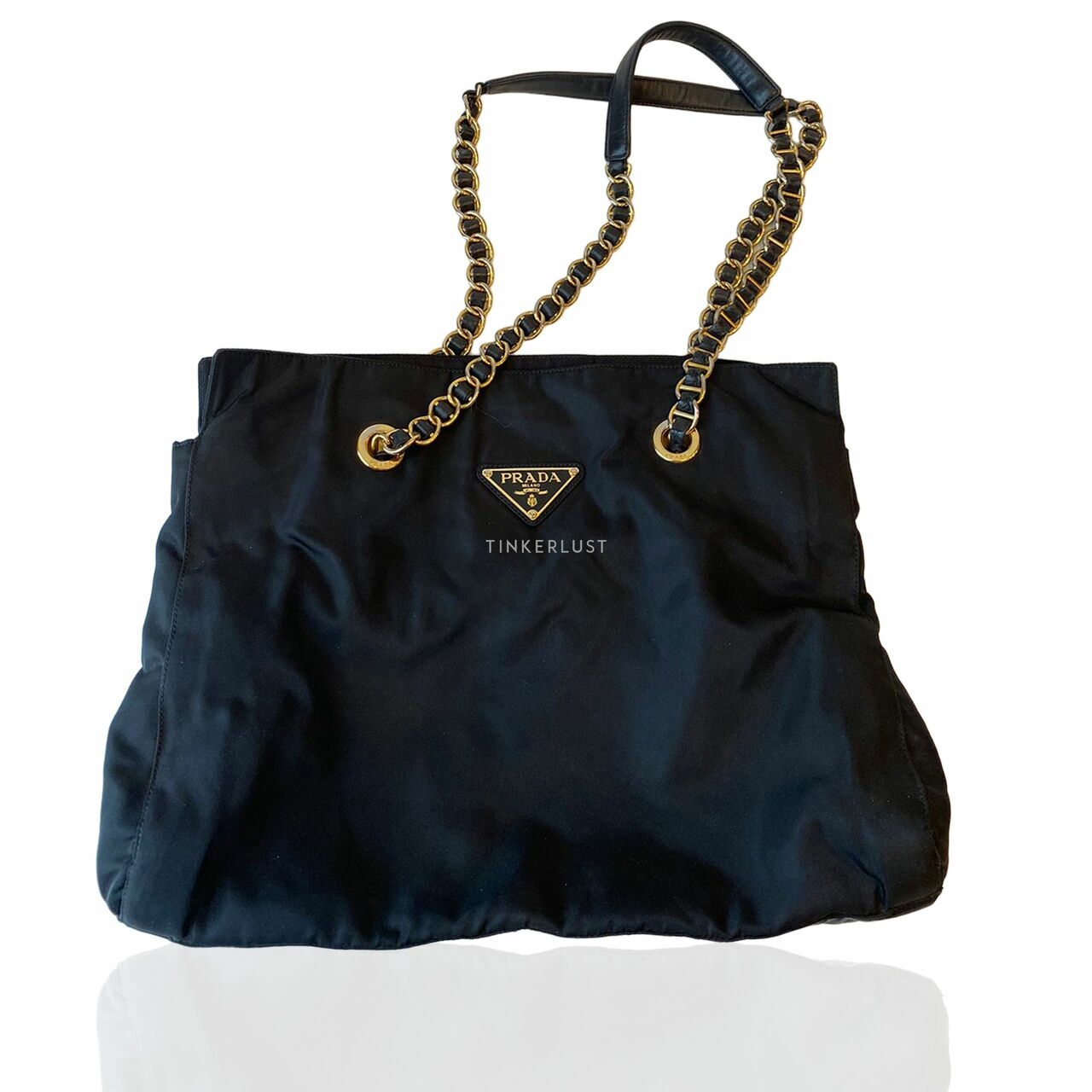 Prada Tessuto Black Vintage GHW Tote Bag