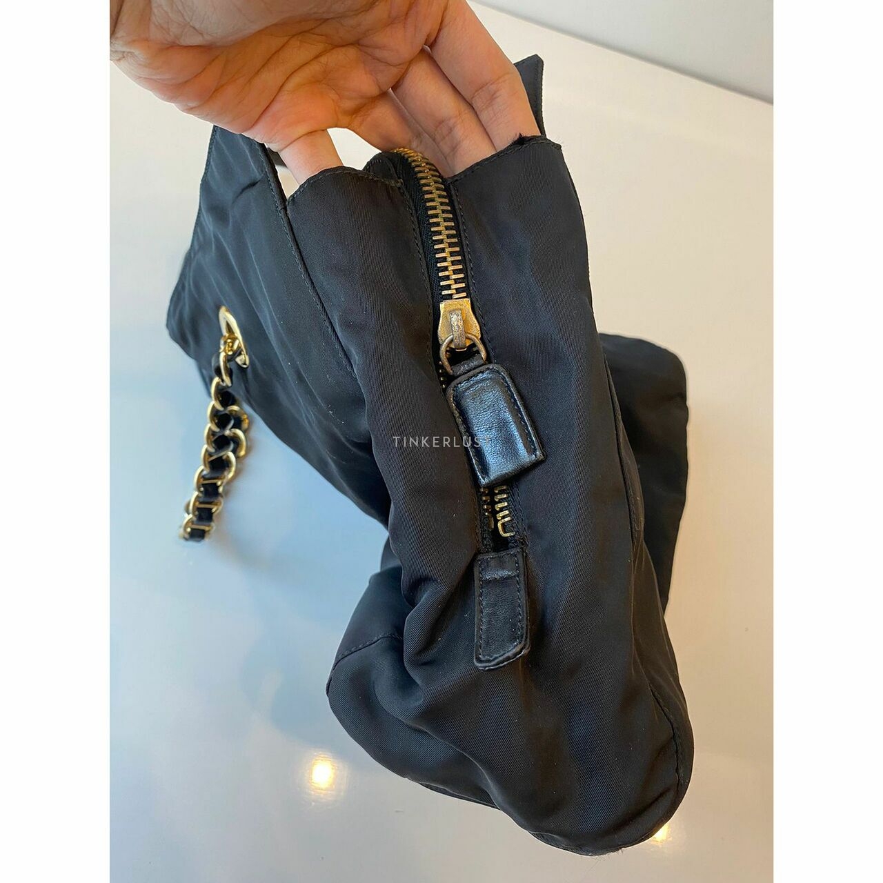 Prada Tessuto Black Vintage GHW Tote Bag