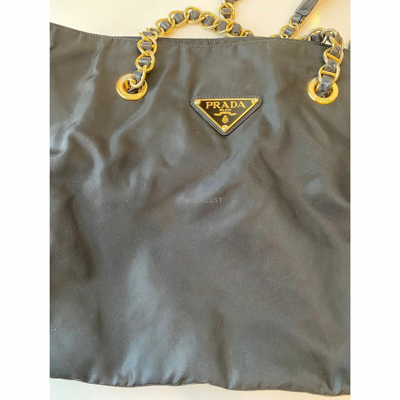 Prada Tessuto Black Vintage GHW Tote Bag