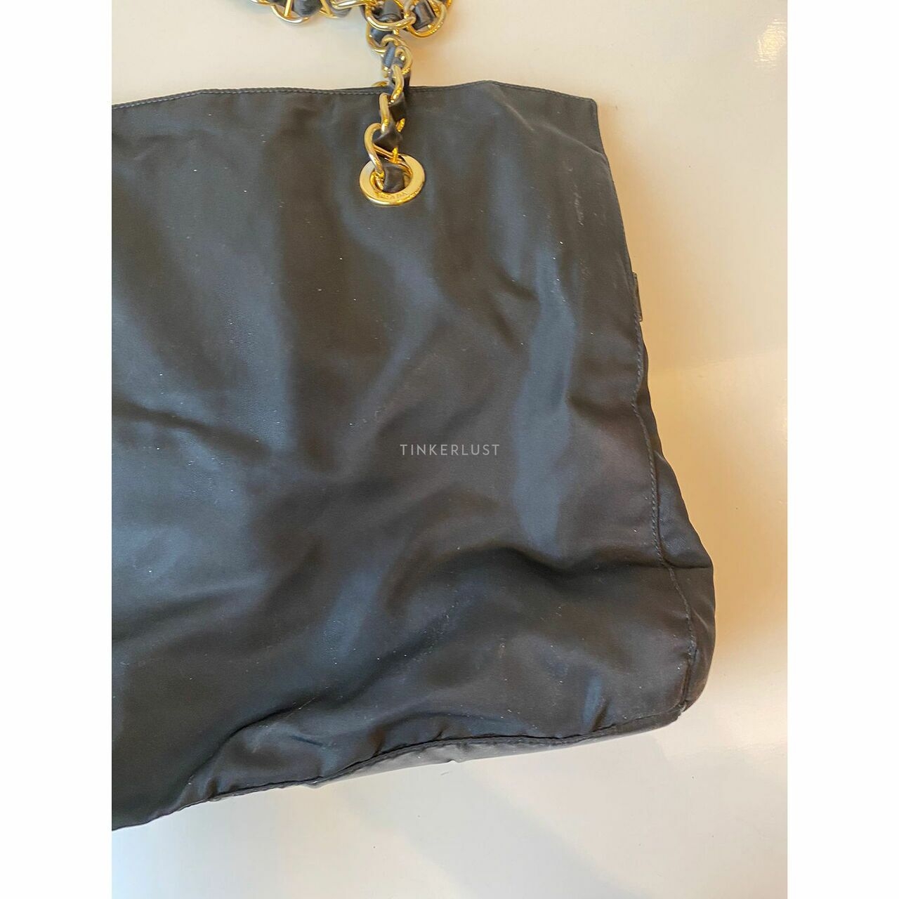 Prada Tessuto Black Vintage GHW Tote Bag