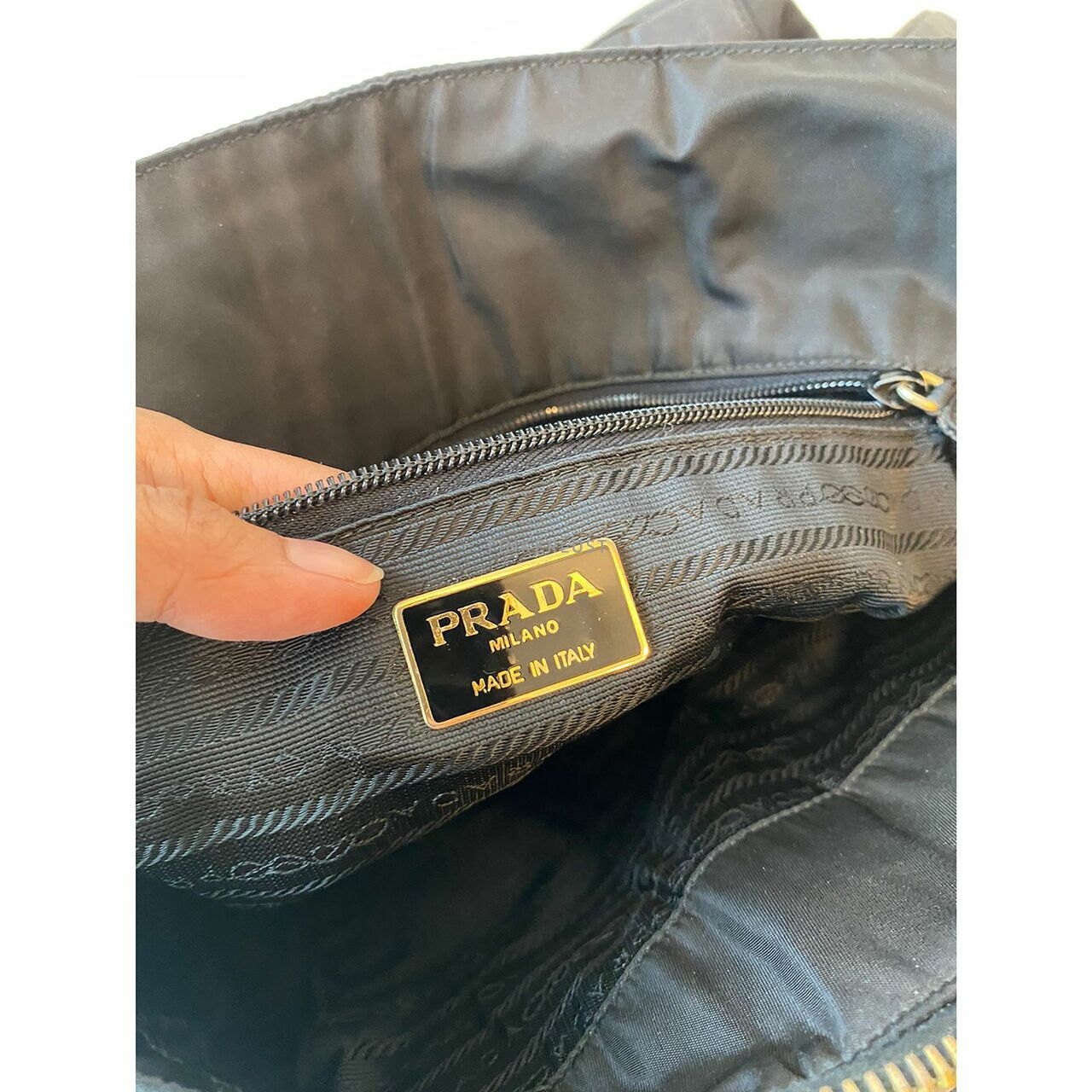 Prada Tessuto Black Vintage GHW Tote Bag