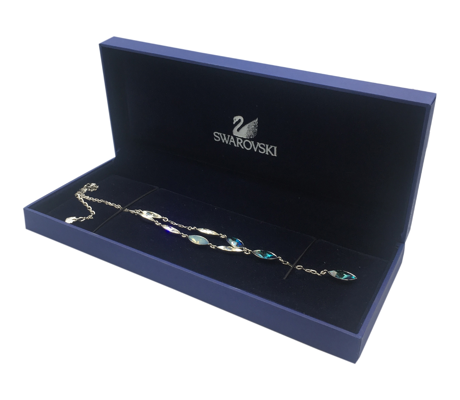 Swarovski Silver and Blue 935360 Enjoy Y Necklace Jewellery