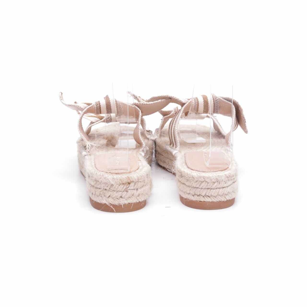 Loeffler Randall Beige Striped Bow Espadrille Sandals