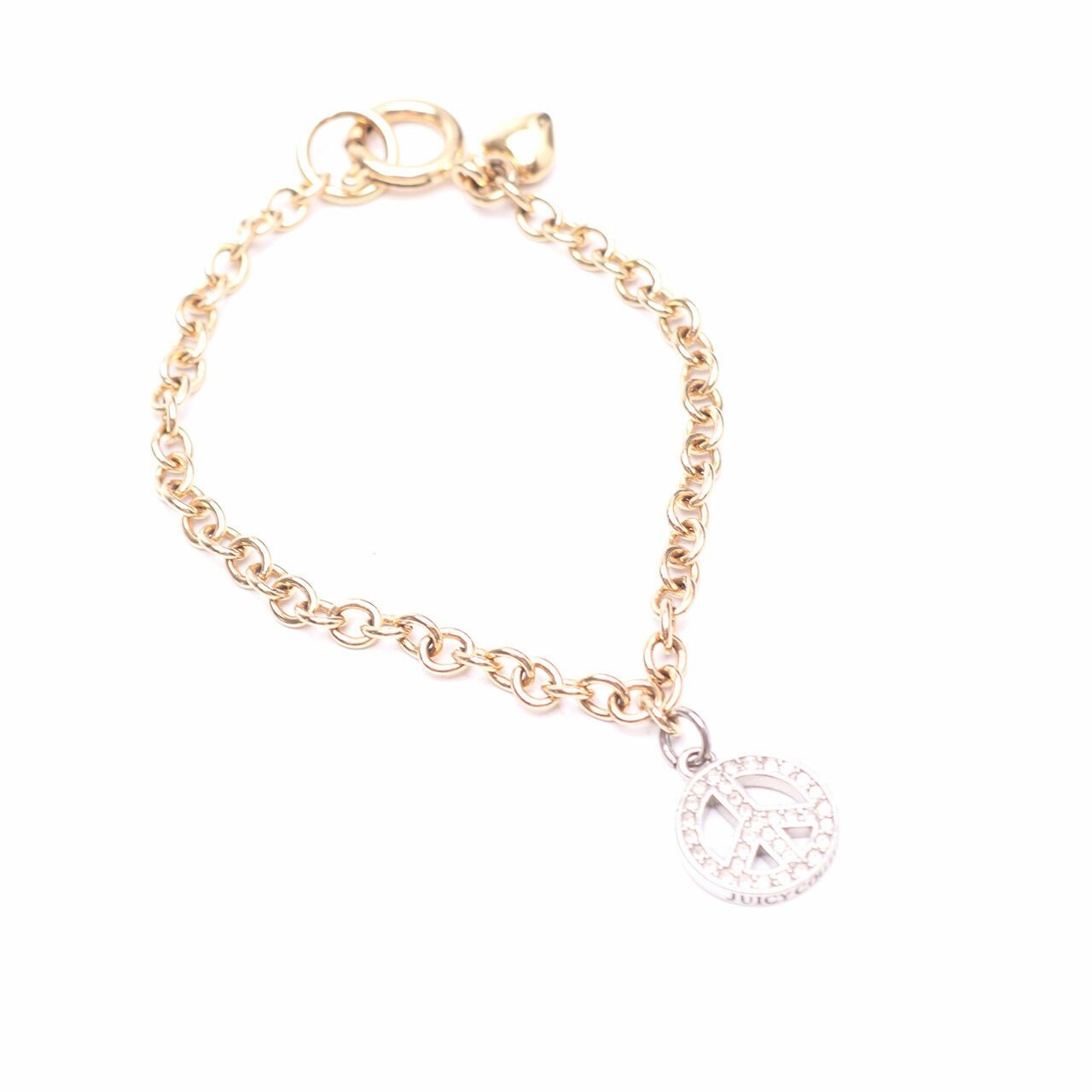 Juicy Couture Gold Peace Chain Bracelet Jewelry