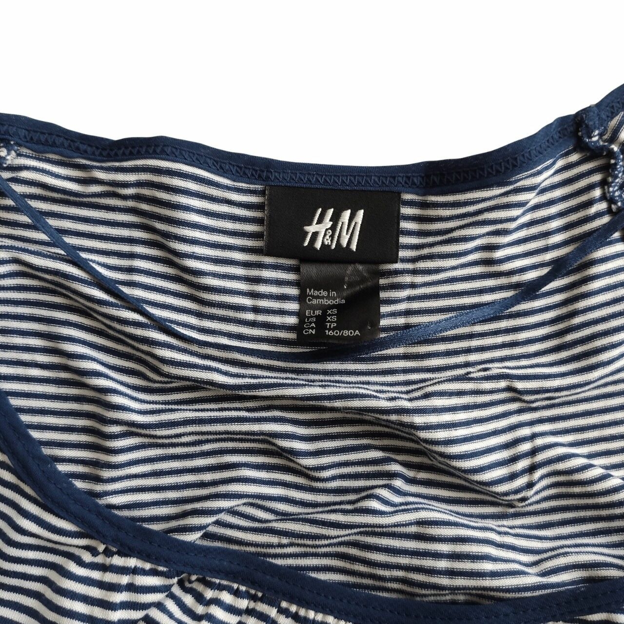 H&m Navy & White Stripes Blouse