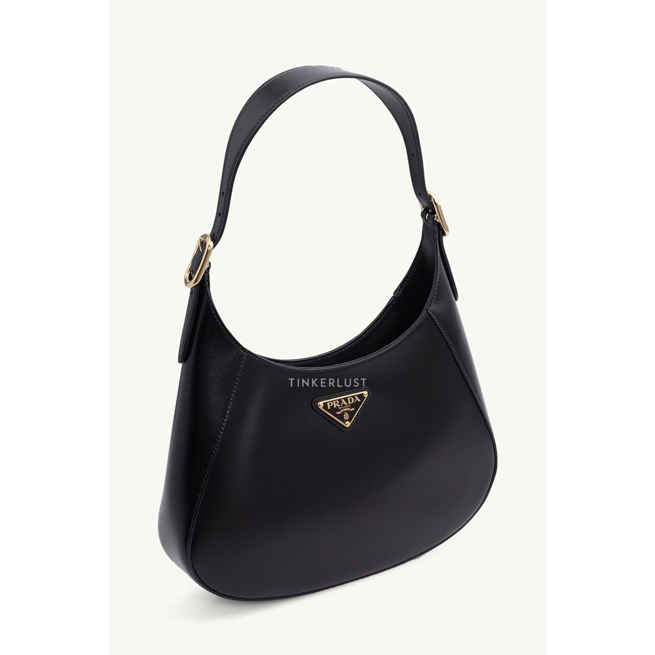 Prada Cleo Black Leather GHW Shoulder Bag