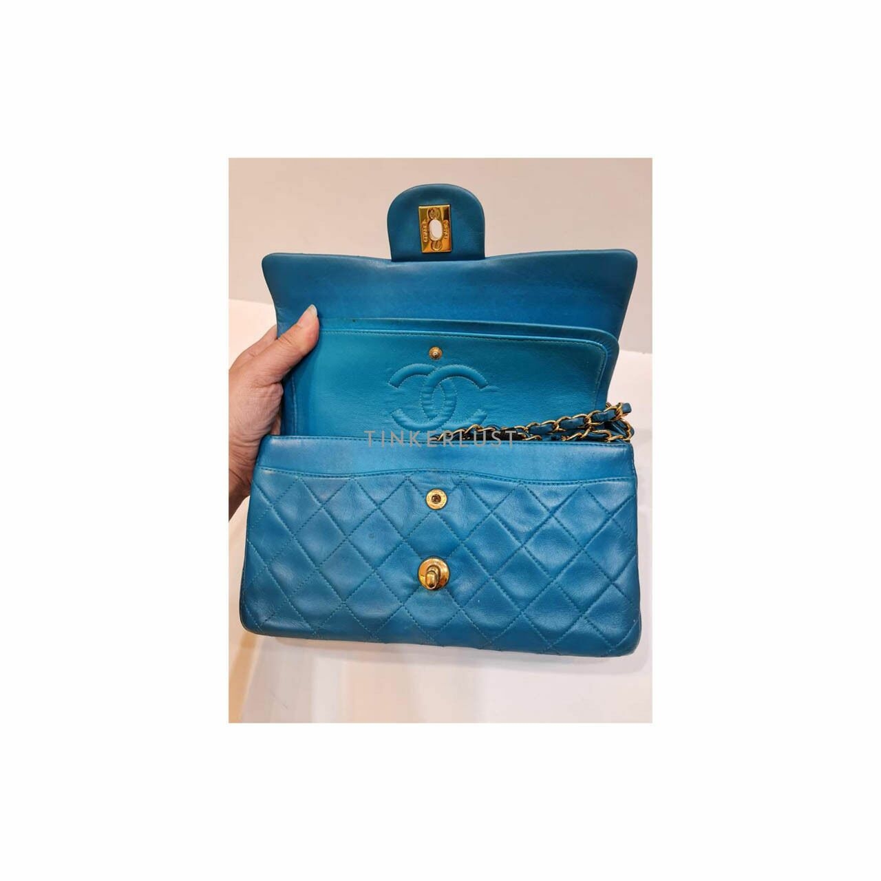 Chanel Classic Double Flap Small Turquoise GHW #4 Shoulder Bag