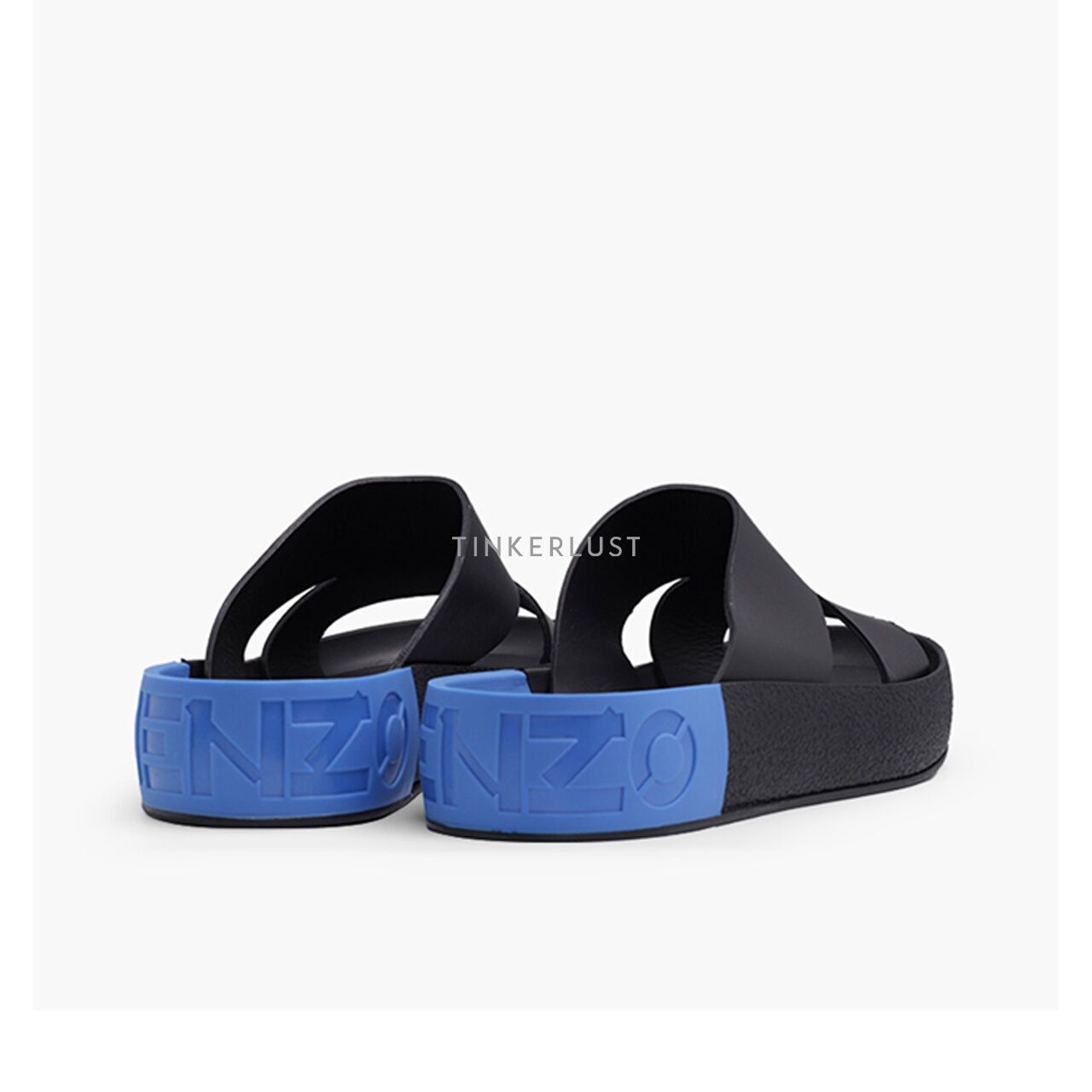 Kenzo Kenzoyama Logo Slides Black/Blue Sandals