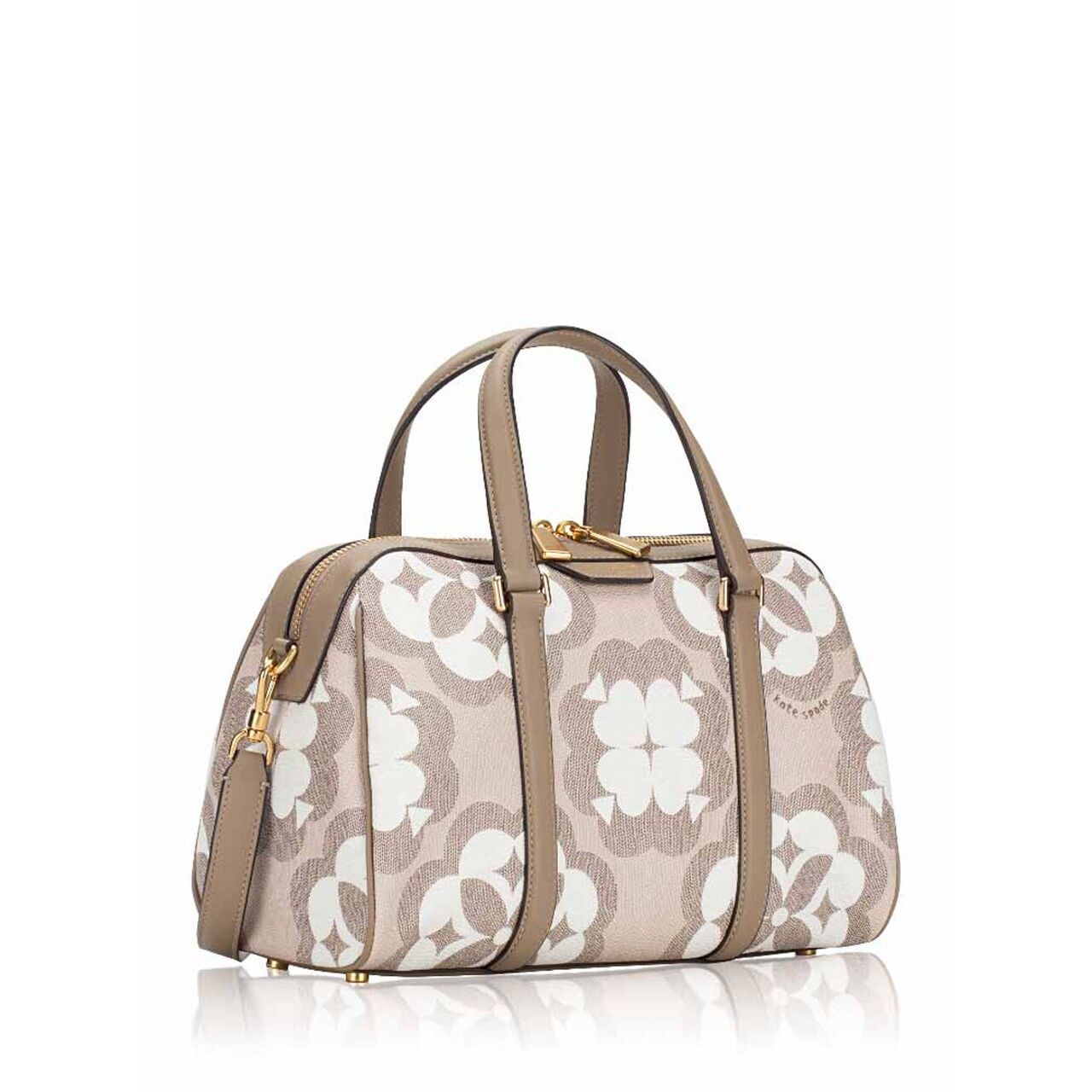 Kate Spade Spade Flower Monogram Eleanor Medium Satchel Natural Multi