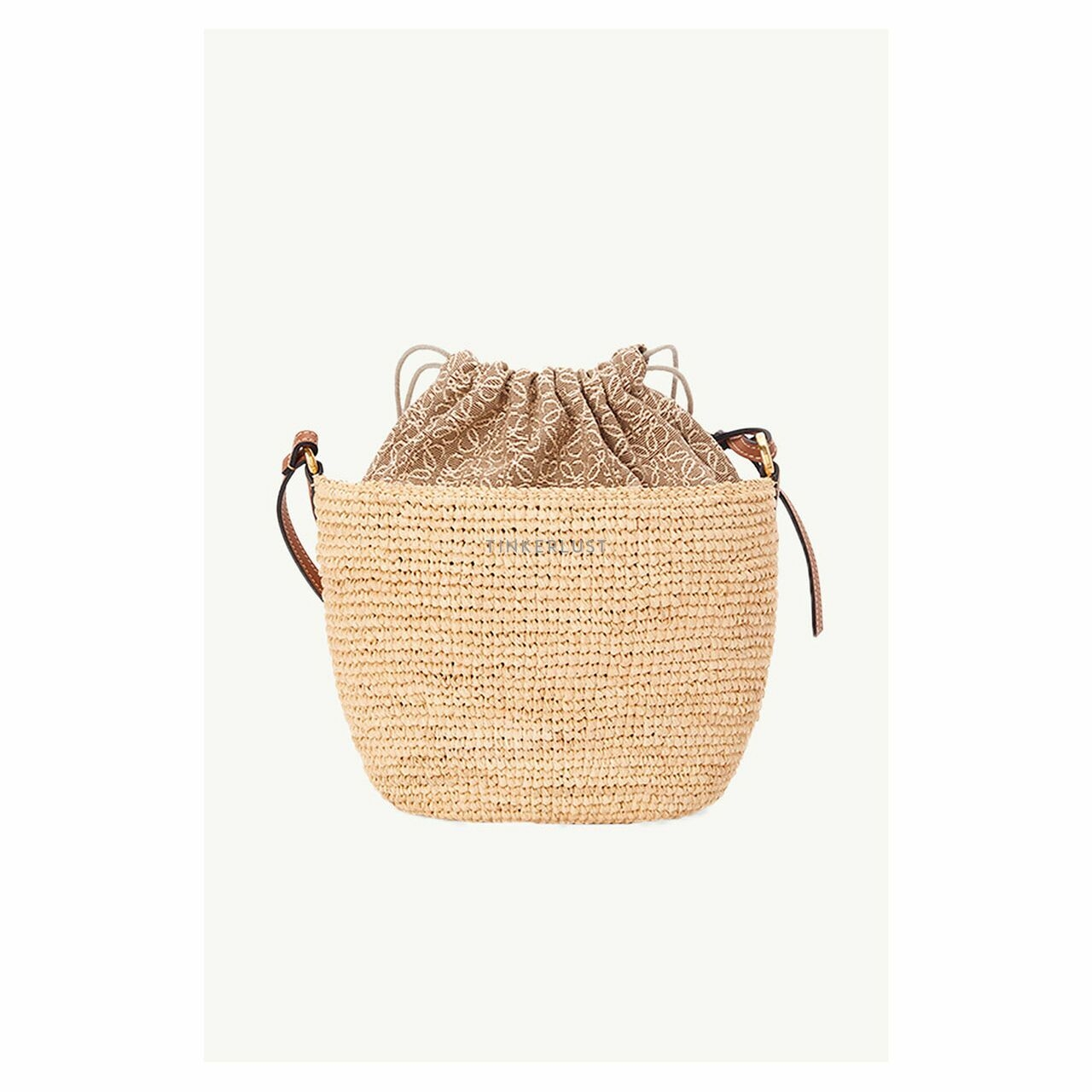 Loewe Anagram Pochette Basket Bag in Natural/Tan Calfskin Sling Bag