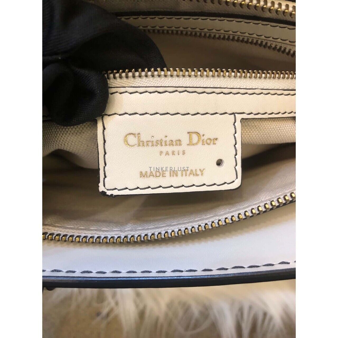 Christian Dior D-Bee White Smooth Leather 2017 Satchel