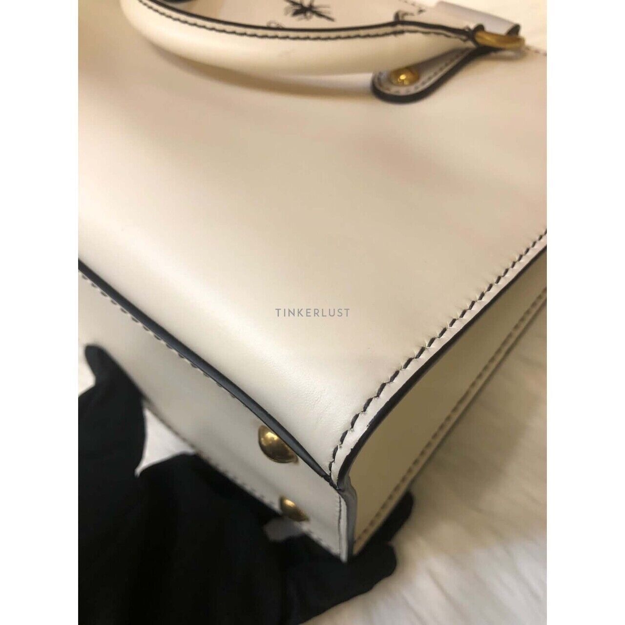 Christian Dior D-Bee White Smooth Leather 2017 Satchel