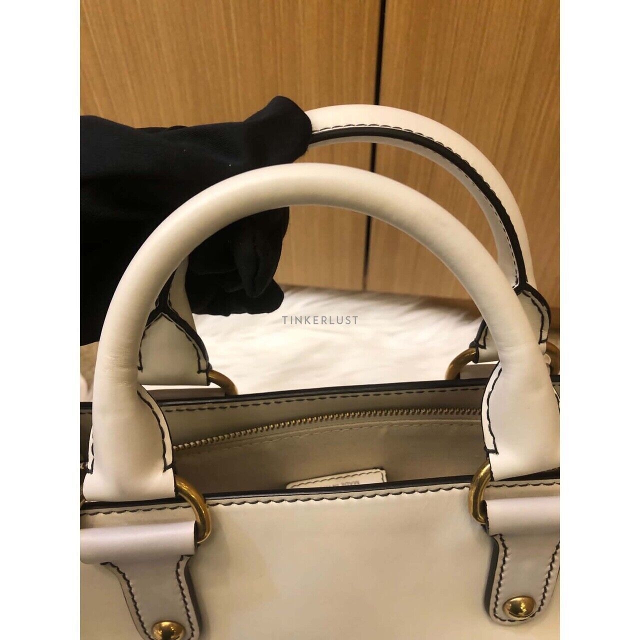 Christian Dior D-Bee White Smooth Leather 2017 Satchel