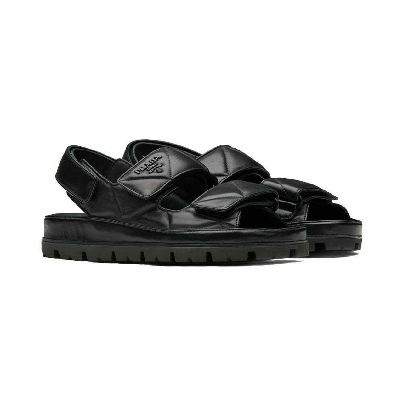 Prada Padded Nappa Leather Sandals Black