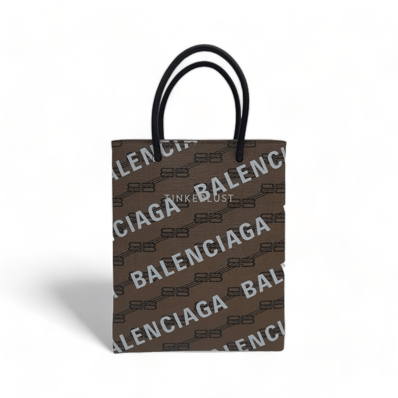 Balenciaga BB Monogram Logo Tote Brown/White