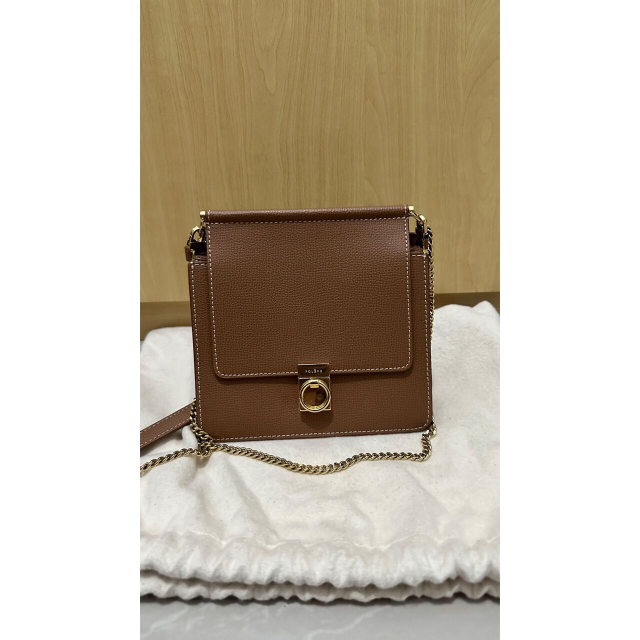 POLENE Brown Sept Mini Sling Bag