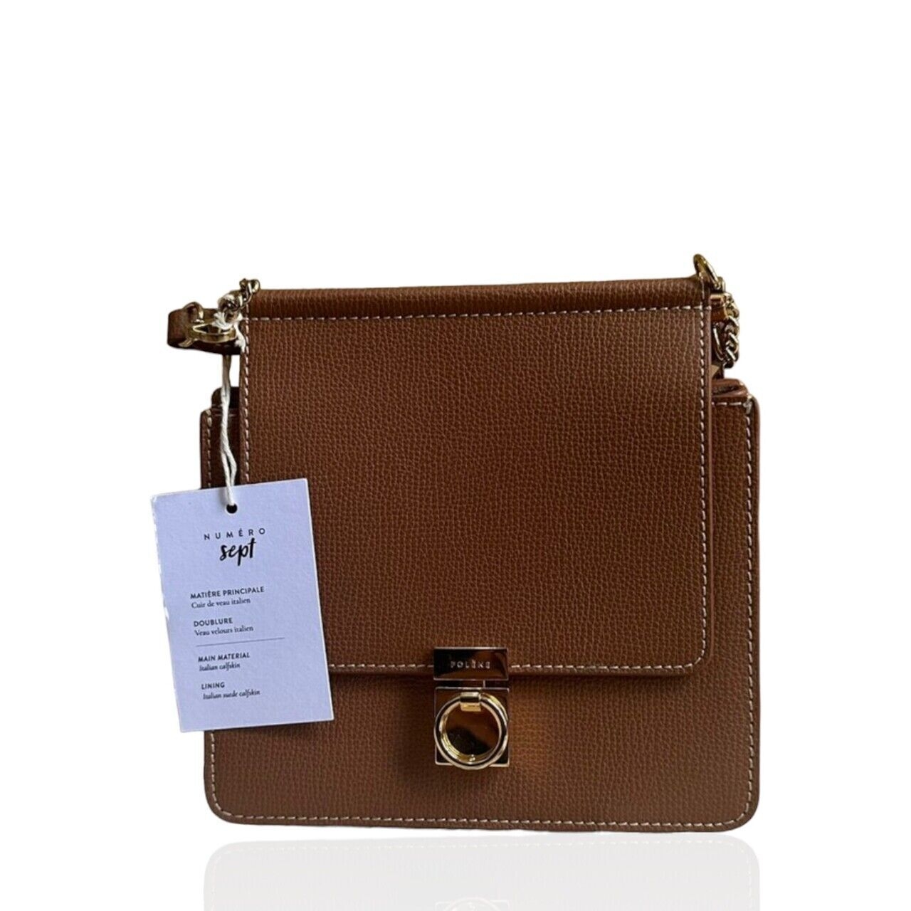 POLENE Brown Sept Mini Sling Bag