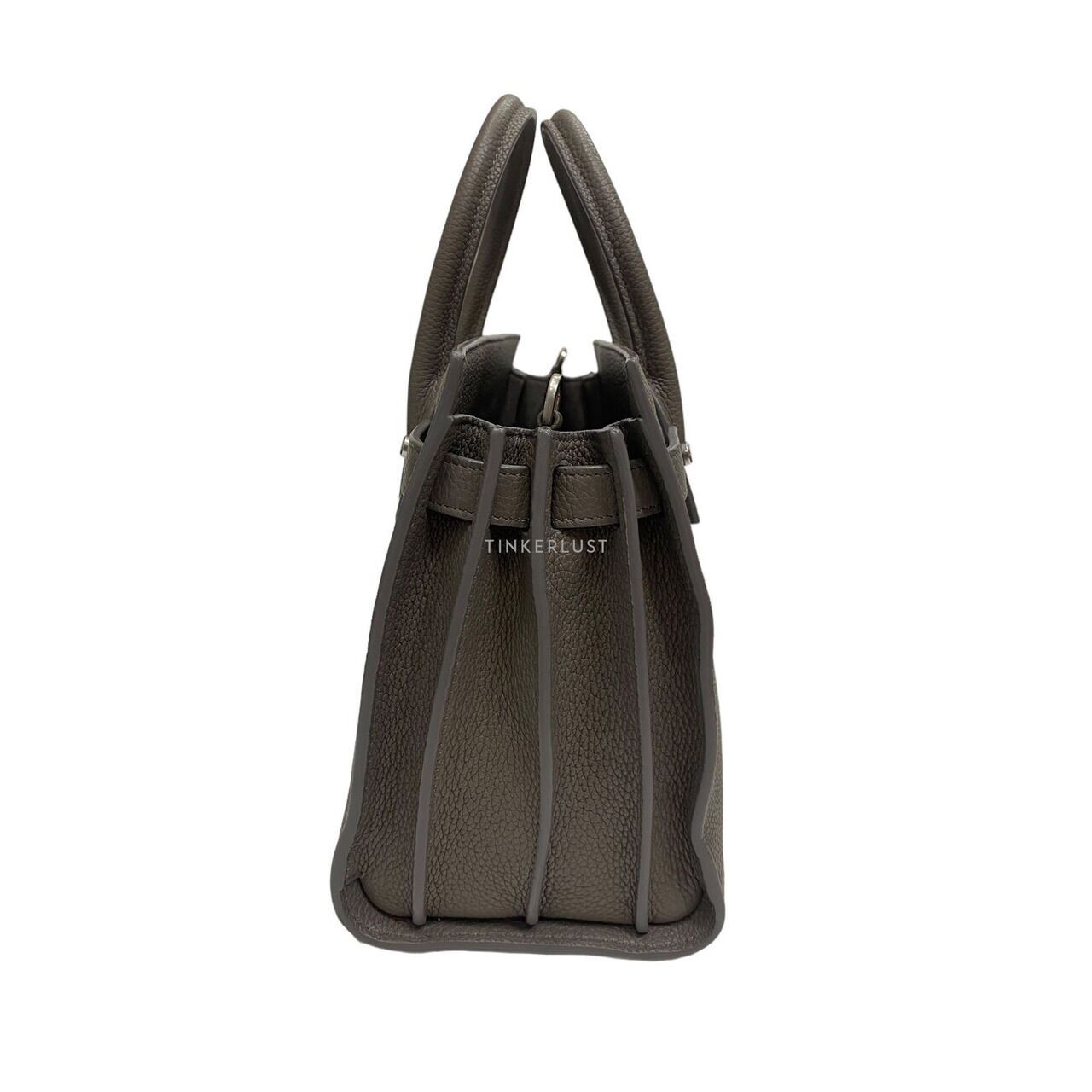 Saint Laurent Sac De Jour Baby Grey Souple Calfskin SHW Satchel