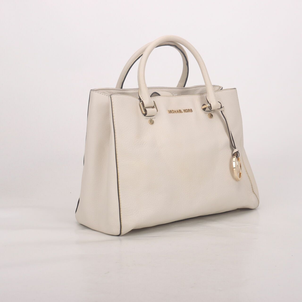 Michael Kors Bedford Broken White Satchel Bag