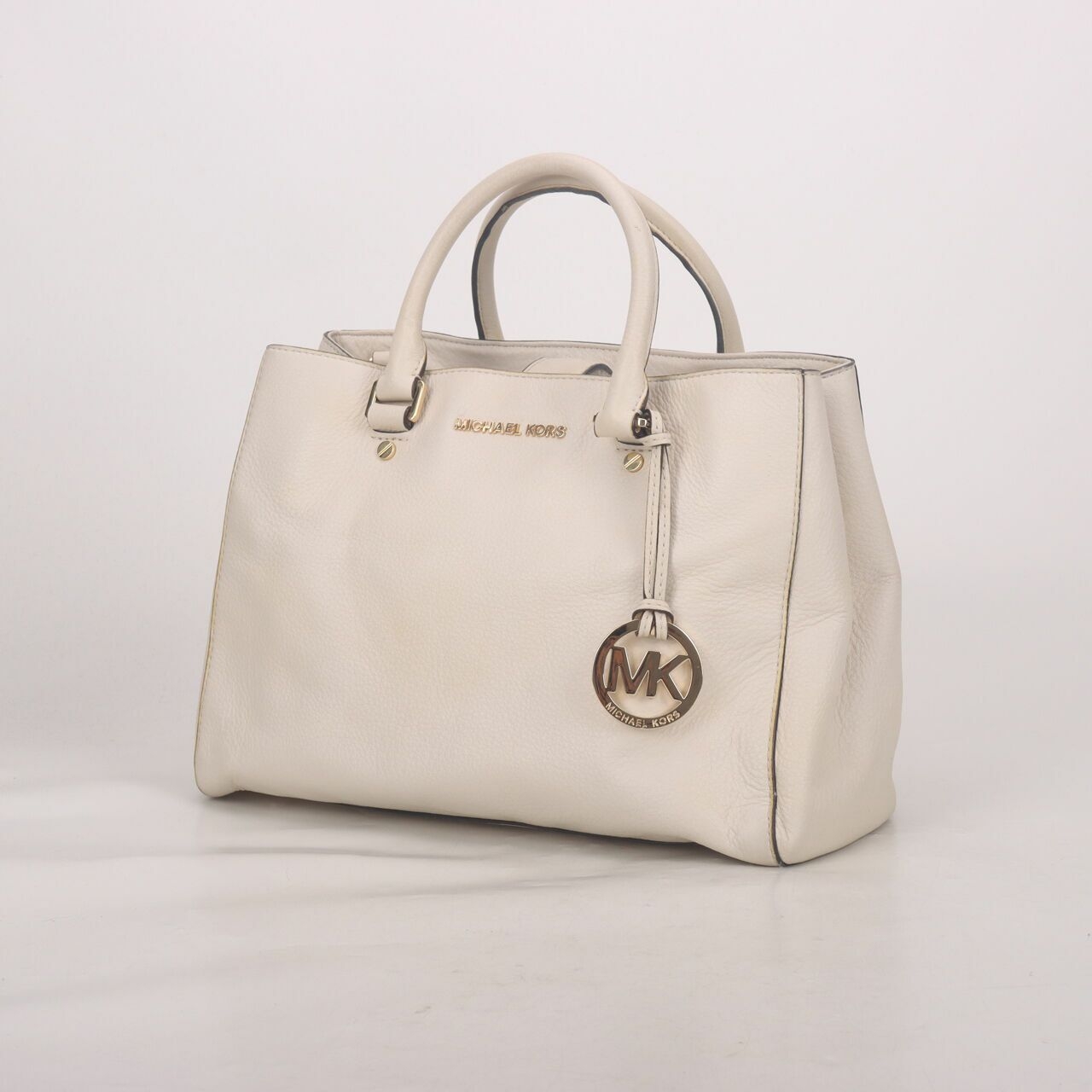 Michael Kors Bedford Broken White Satchel Bag