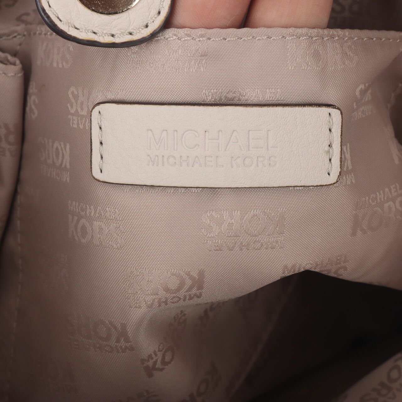 Michael Kors Bedford Broken White Satchel Bag