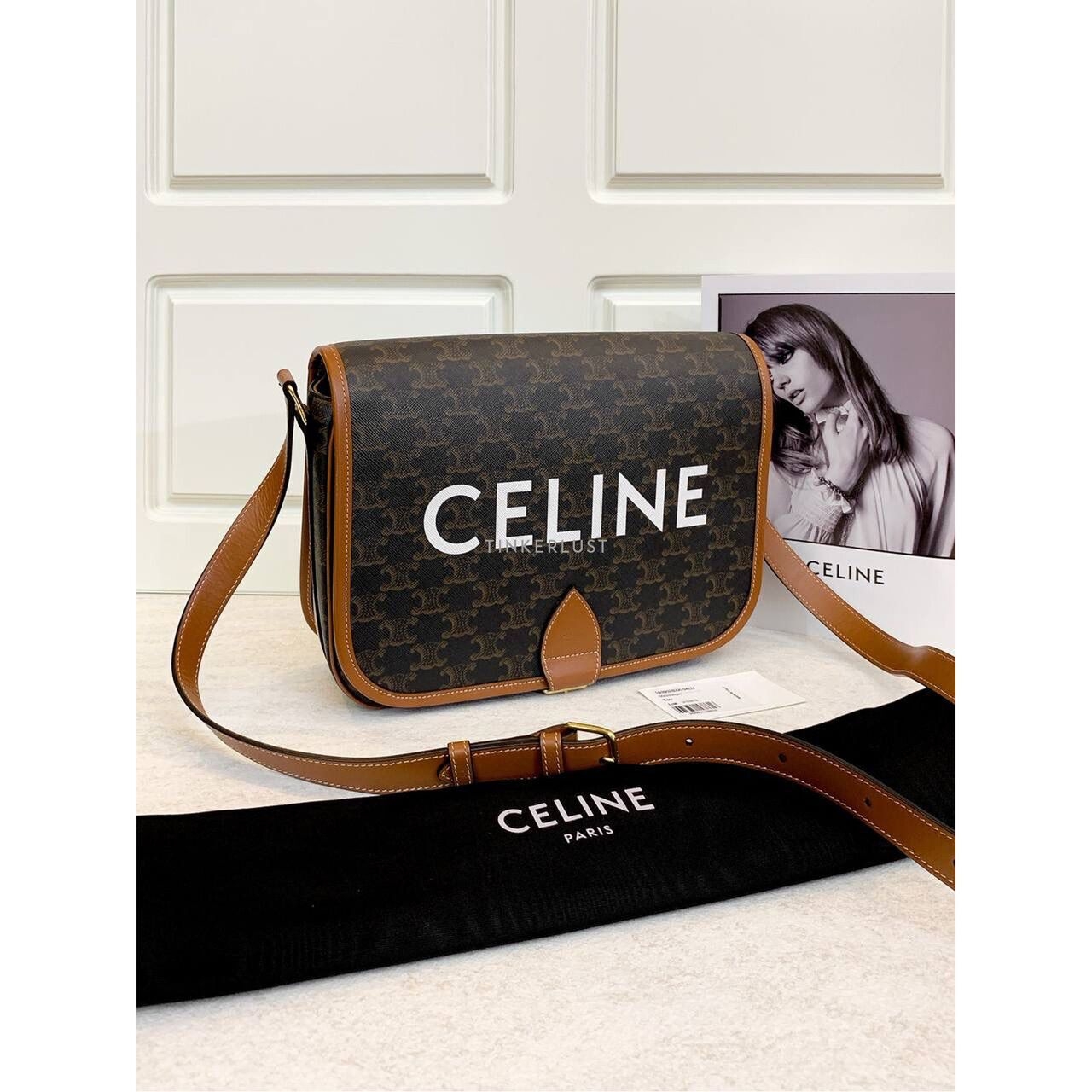 Celine Messenger Folco Bag in Triomphe Canvas 2020 Sling Bag