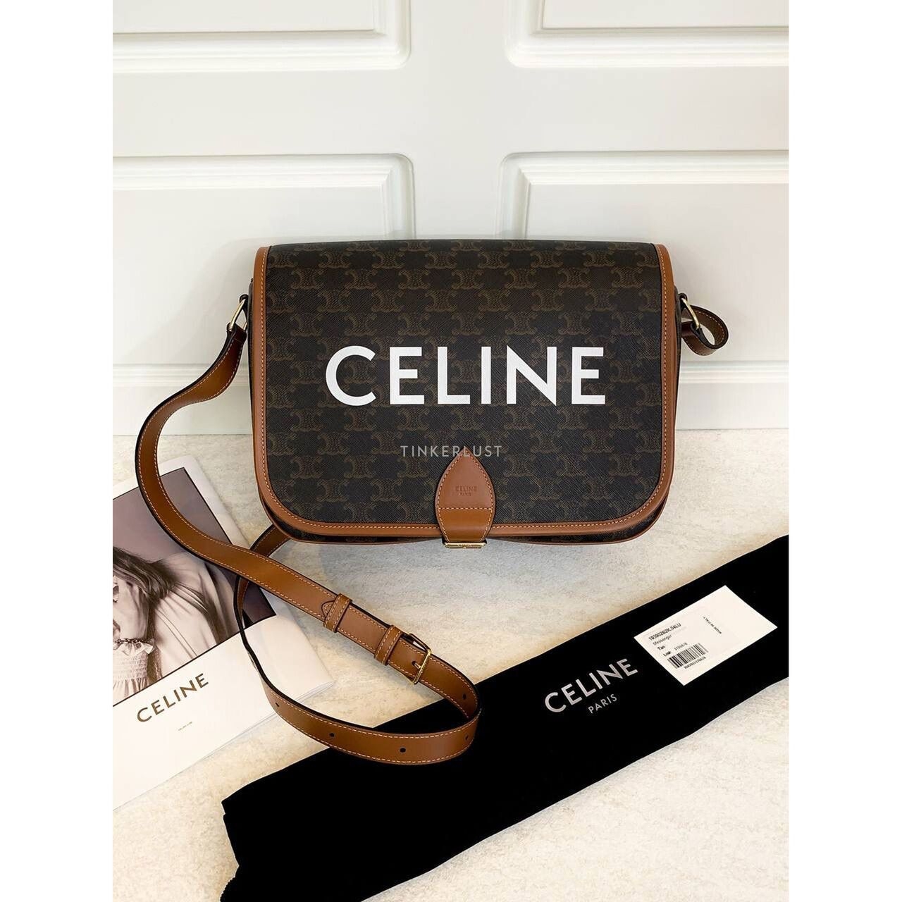 Celine Messenger Folco Bag in Triomphe Canvas 2020 Sling Bag