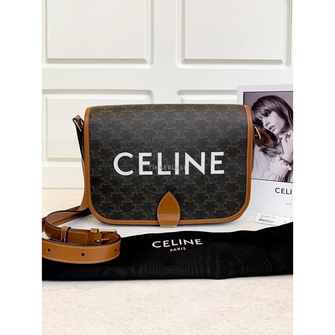 Celine Messenger Folco Bag in Triomphe Canvas 2020 Sling Bag