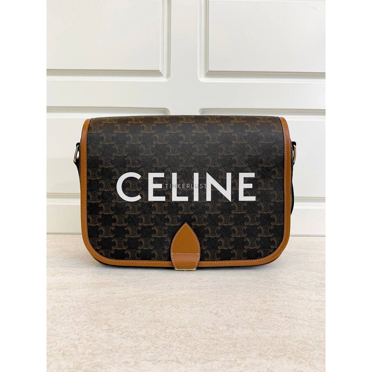 Celine Messenger Folco Bag in Triomphe Canvas 2020 Sling Bag