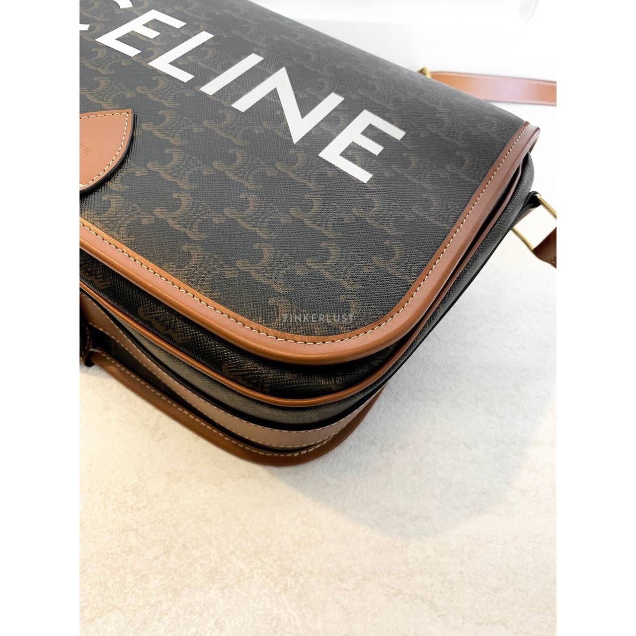 Celine Messenger Folco Bag in Triomphe Canvas 2020 Sling Bag