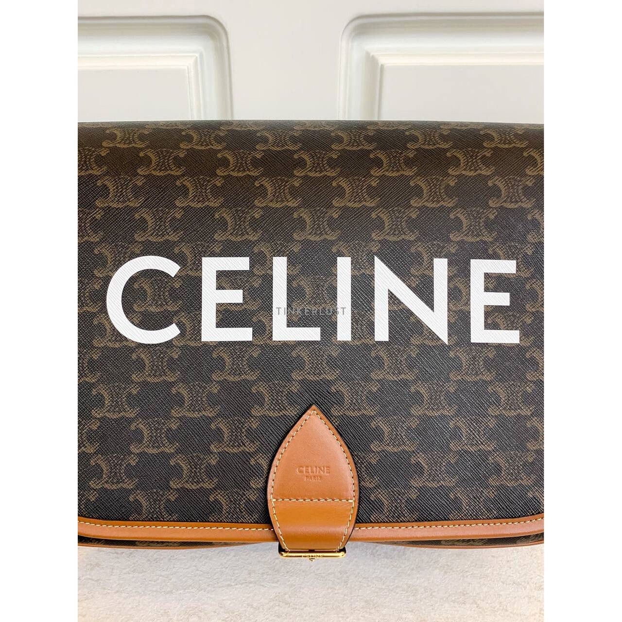 Celine Messenger Folco Bag in Triomphe Canvas 2020 Sling Bag