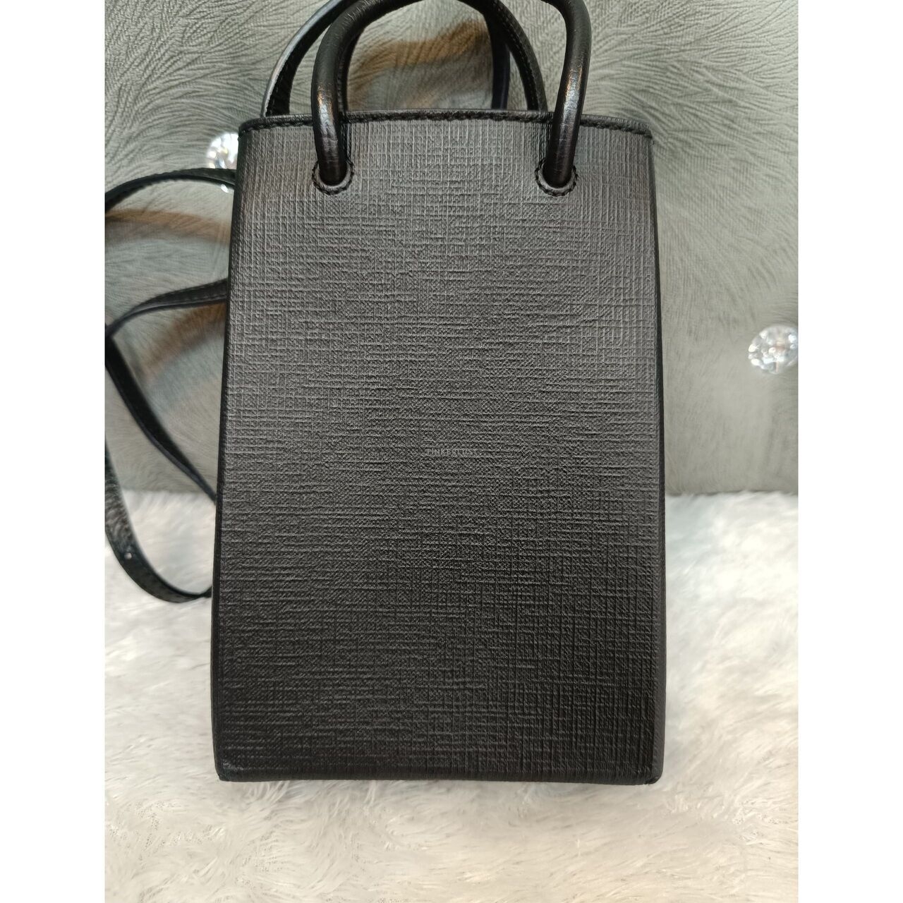 Balenciaga Shopping Phone Holder Black #T 2021 Satchel Bag