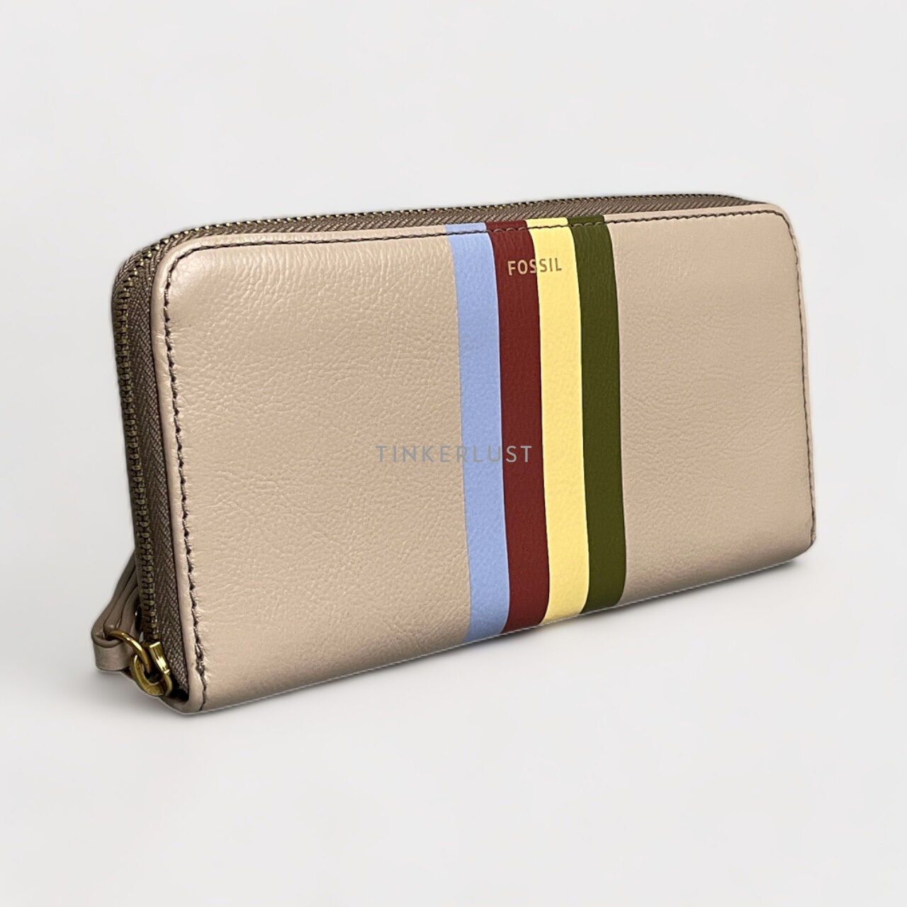 Fossil SWL2642079 Jori Zip Clutch Grey Stripes Wallet