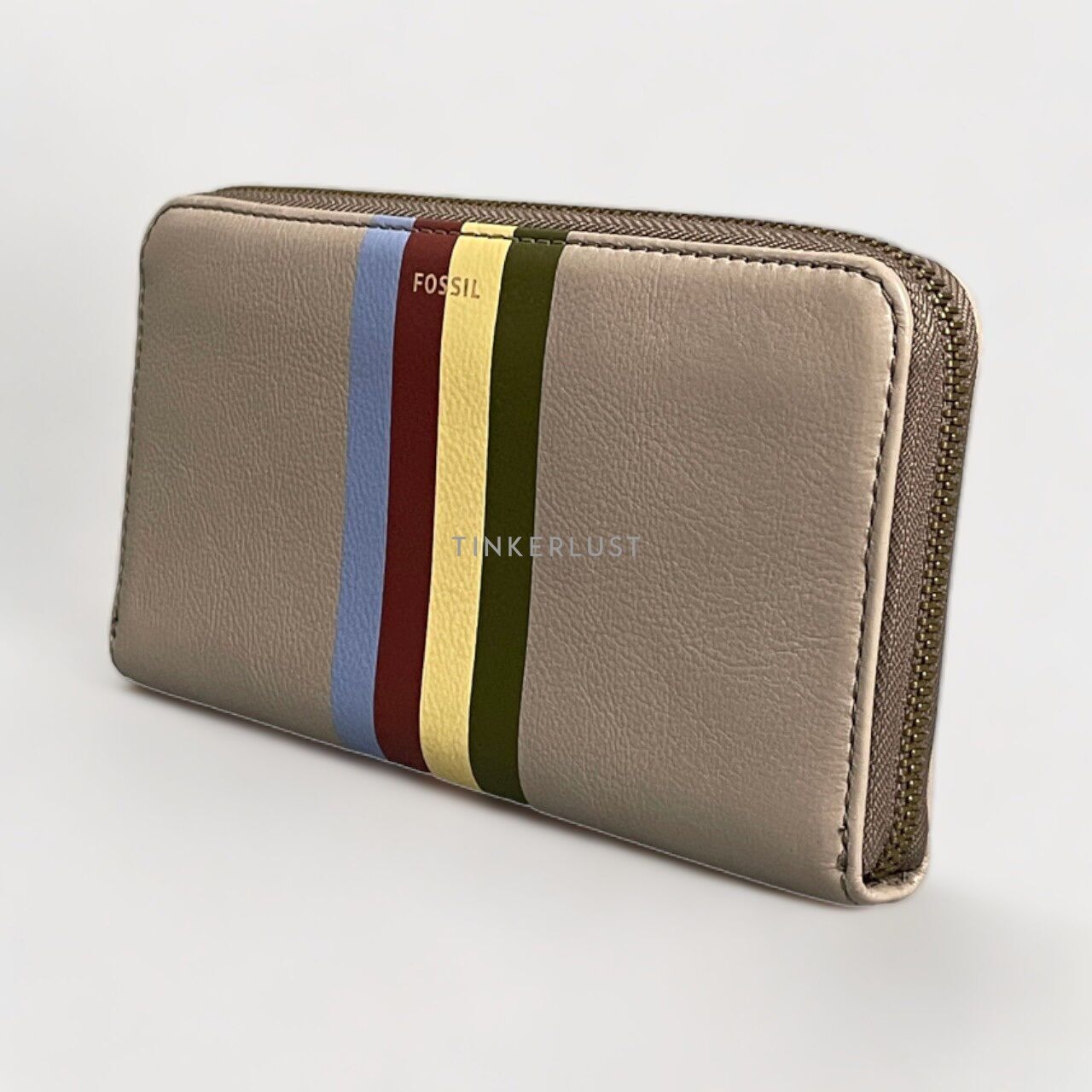 Fossil SWL2642079 Jori Zip Clutch Grey Stripes Wallet