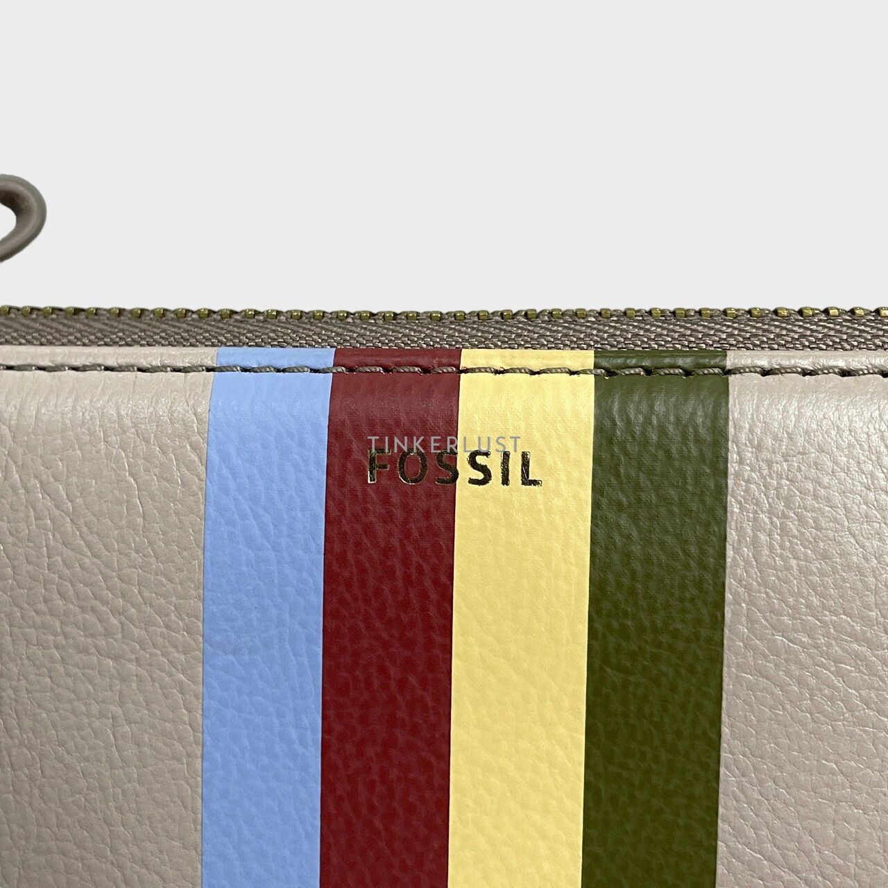 Fossil SWL2642079 Jori Zip Clutch Grey Stripes Wallet