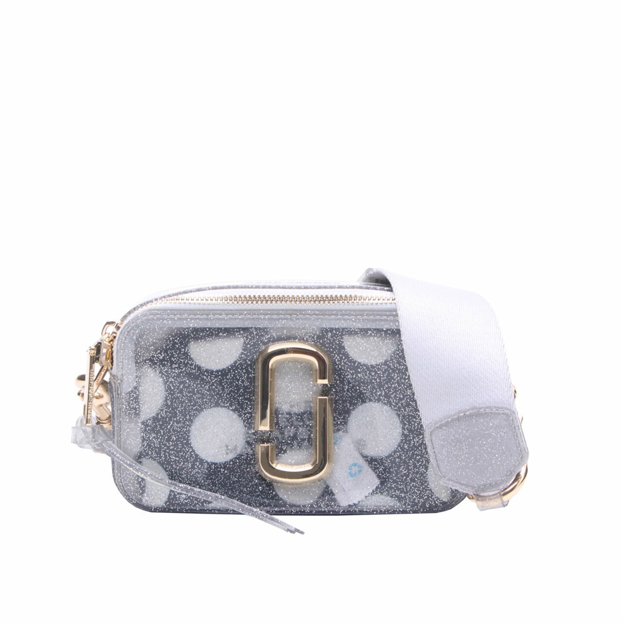 Marc Jacobs Silver Jelly Glitter Snapshot Small Sling Bag