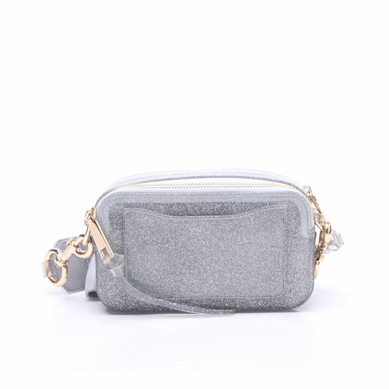 Marc Jacobs Silver Jelly Glitter Snapshot Small Sling Bag