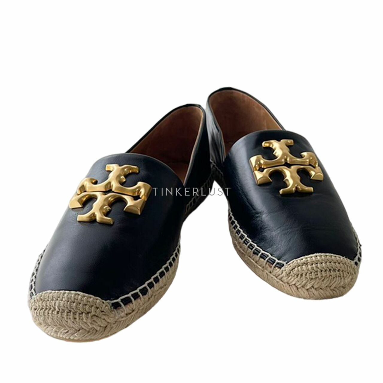 Tory Burch Eleanor Black Gold Espadrilles