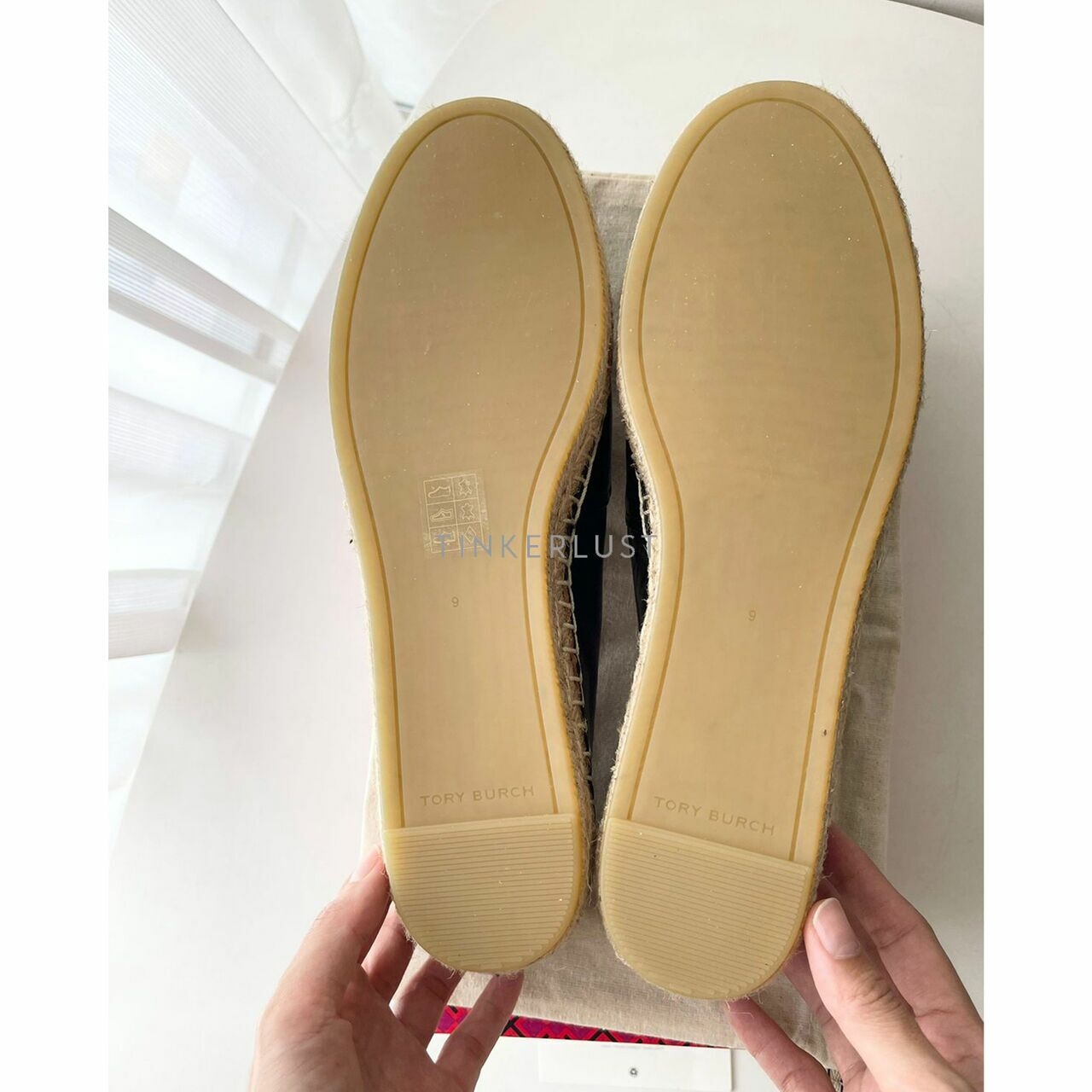 Tory Burch Eleanor Black Gold Espadrilles