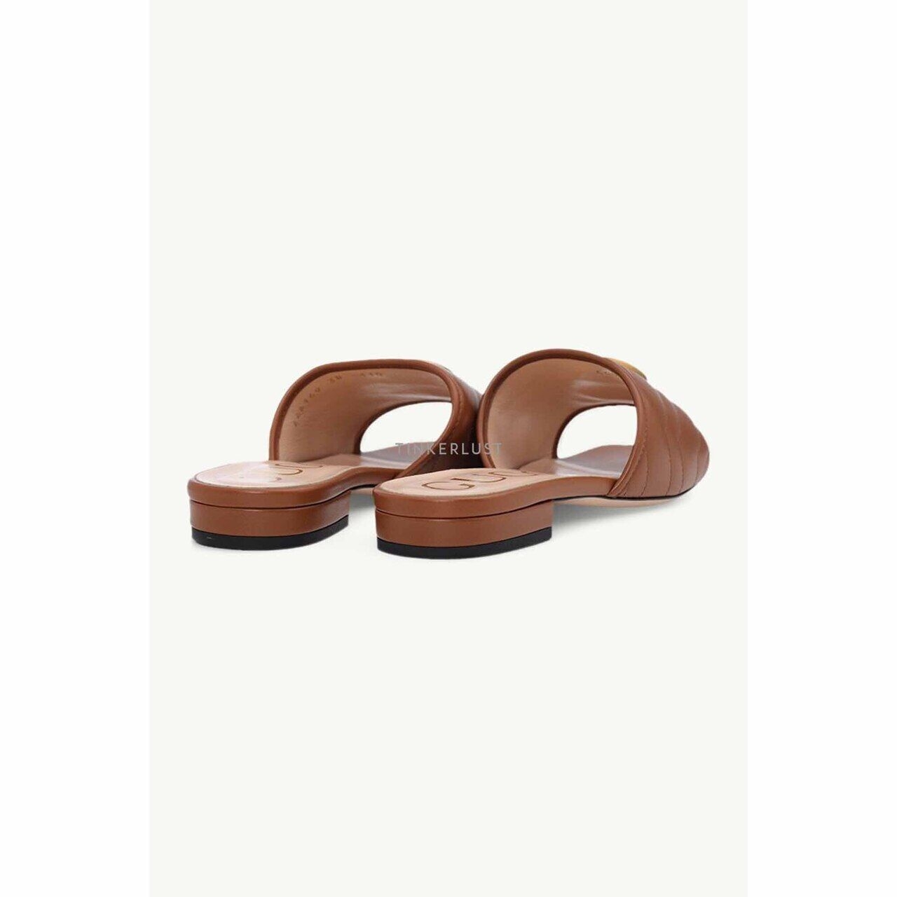 Gucci Women GG Matelasse Slide Sandals in Cuir Leather