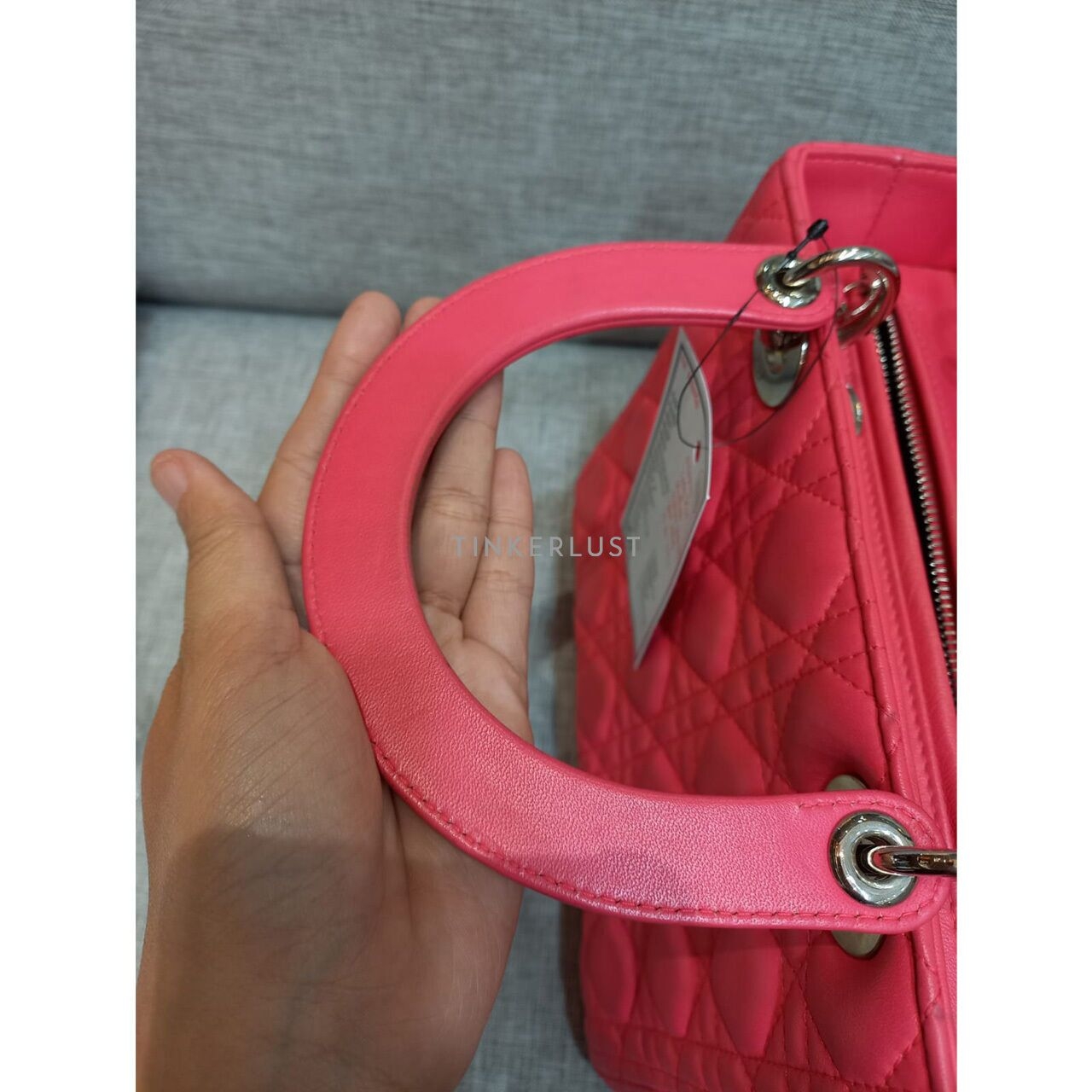 Christian Dior Lady Dior Medium Leather Pink SHW 2014 Satchel