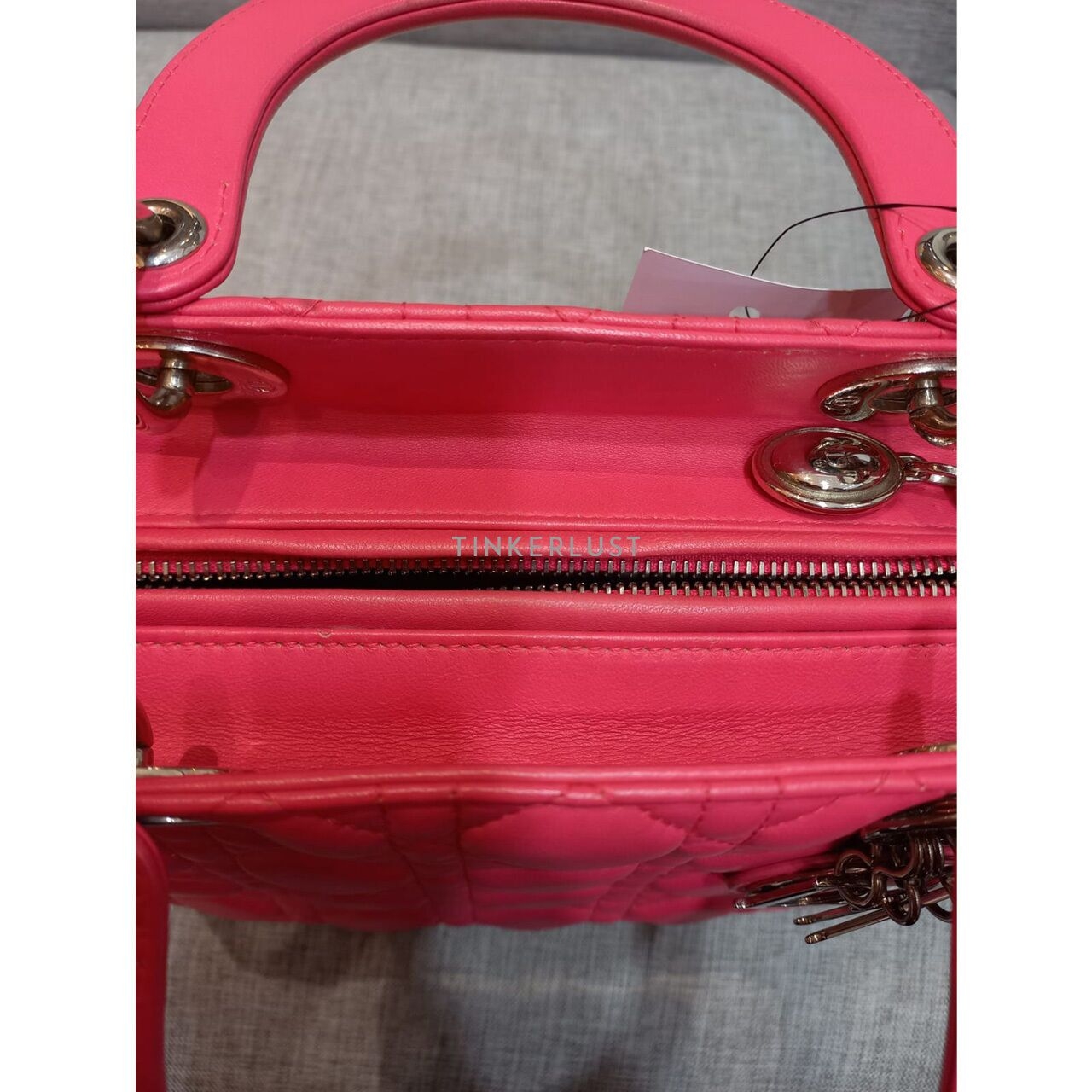 Christian Dior Lady Dior Medium Leather Pink SHW 2014 Satchel