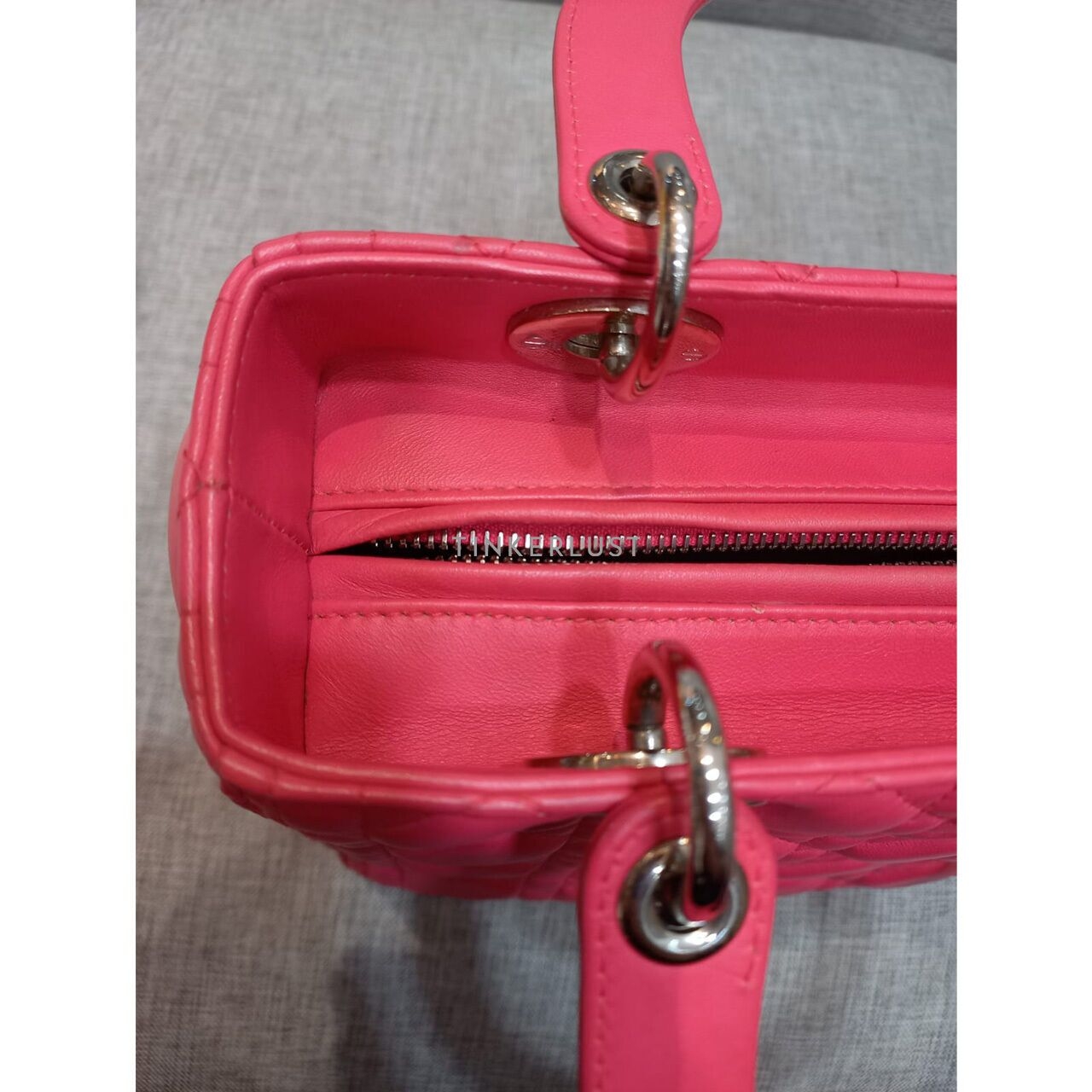 Christian Dior Lady Dior Medium Leather Pink SHW 2014 Satchel