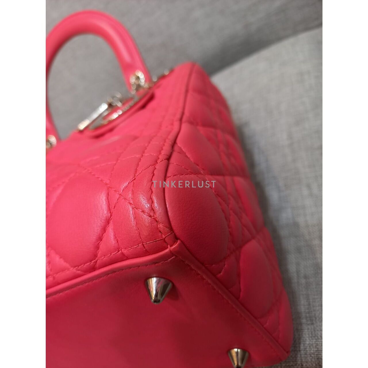 Christian Dior Lady Dior Medium Leather Pink SHW 2014 Satchel