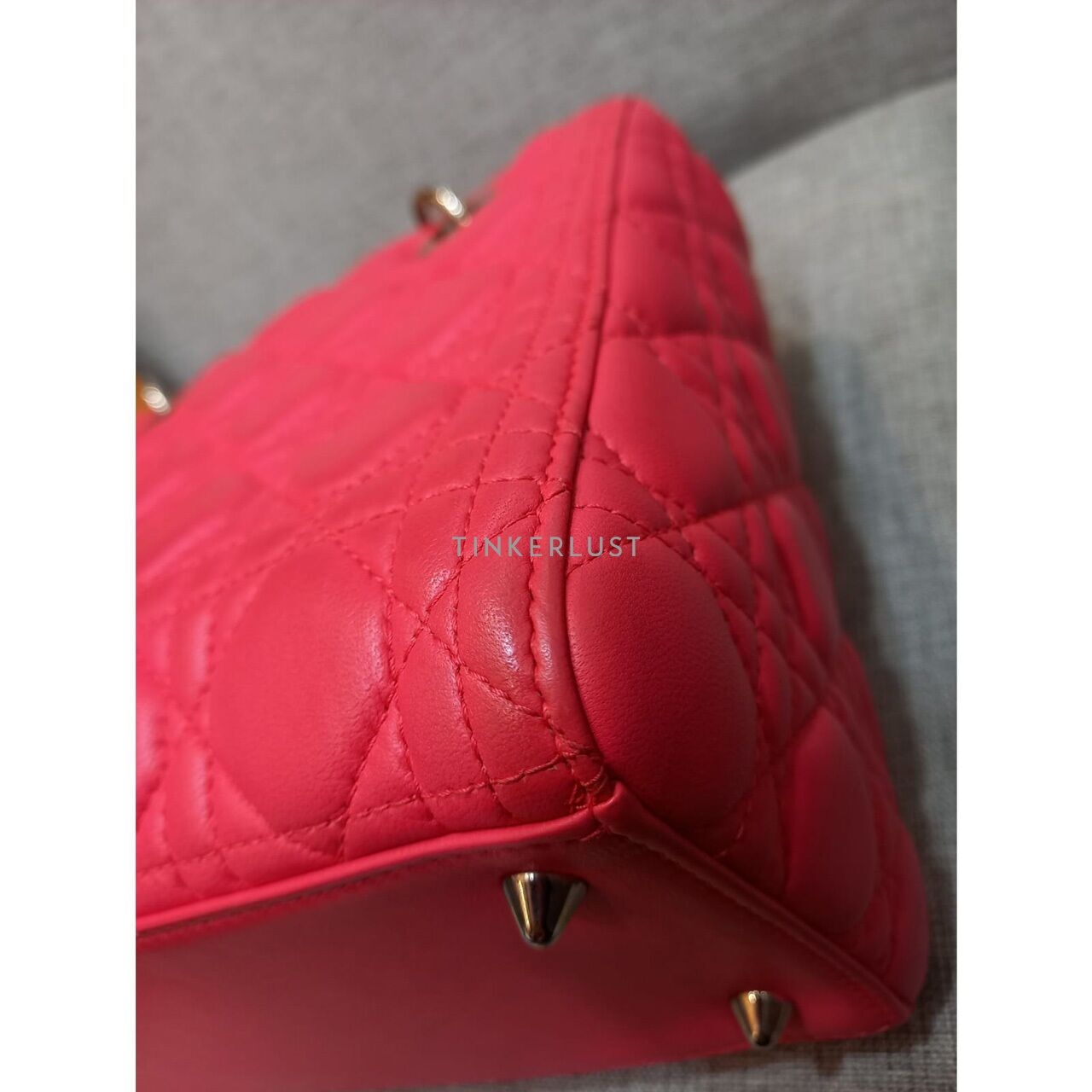 Christian Dior Lady Dior Medium Leather Pink SHW 2014 Satchel